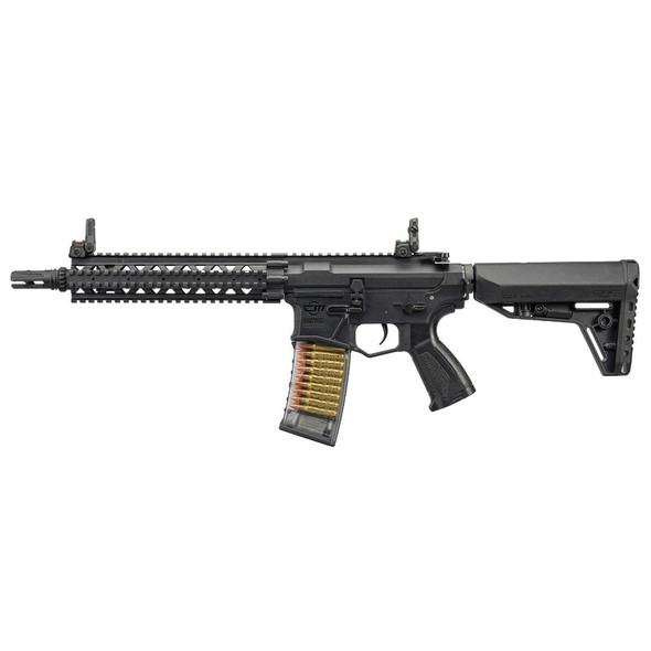 G&G CM18 GMS CQBR Combat Machine Airsoft AEG Rifle with Adjustable Crane Stock in Black