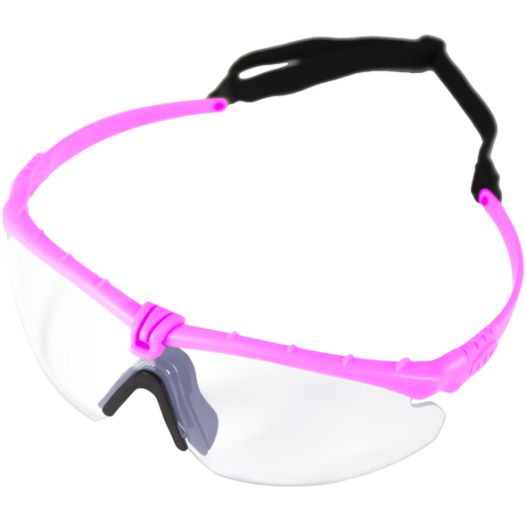Nuprol Battle Adjustable Anti-Fog Airsoft Pro Protective Eyewear in Pink Frame / Clear Lens