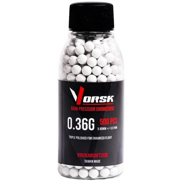 Vorsk 6mm Precision Airsoft BB Pellets 0.36g x 500 rounds bottle