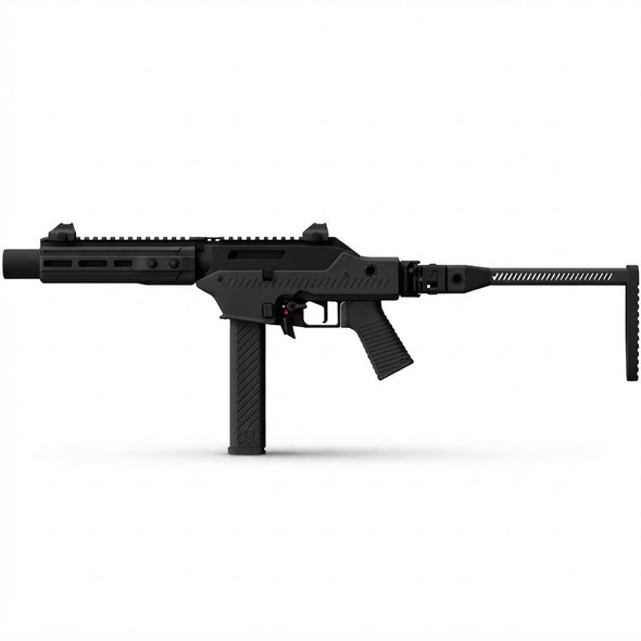 Vorsk VMP-2SD Gas Blowback Submachine Gun with Folding Stock in Black (Semi Auto 330 FPS), left-side view