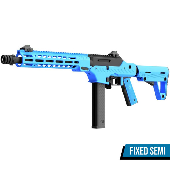 Vorsk VMP-2M Gas Blowback DMR Airsoft Rifle with Adjustable Stock in Dual Tone Blue (400 FPS / Fixed Semi)