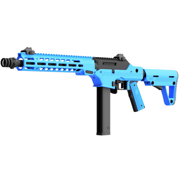 Vorsk VMP-2M Gas Blowback DMR Airsoft Rifle with Adjustable Stock in Dual Tone Blue (400 FPS / Fixed Semi)