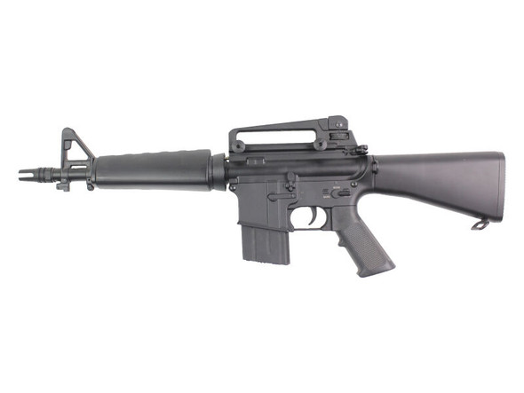 Double Bell M16 Stubby CQB Full Metal AEG Airsoft Rifle with Fixed Stock in Black