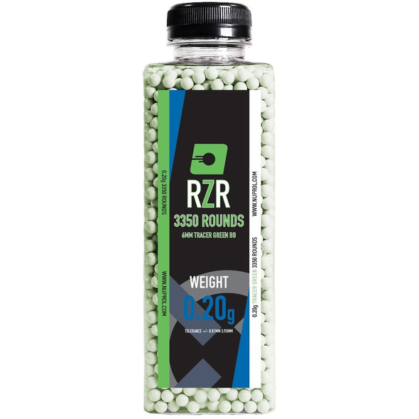 Nuprol RZR Airsoft Tracer BB Pellets 0.20g in Green (3,350 Rounds)