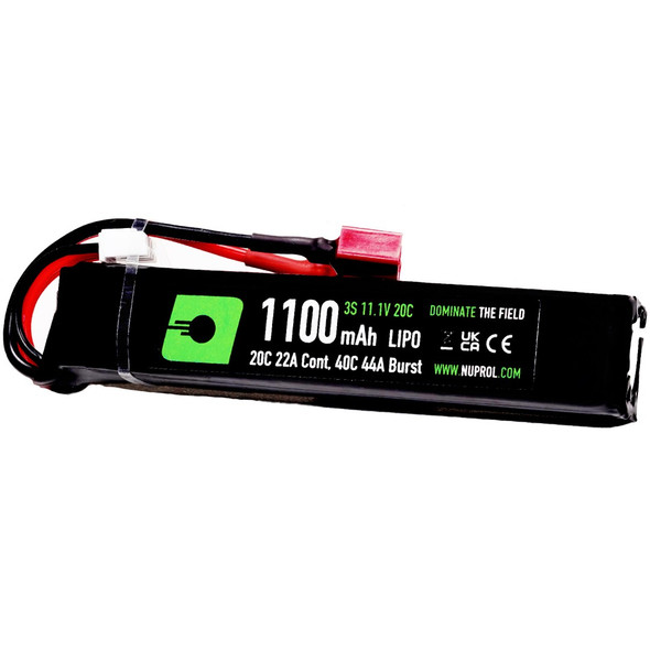 Nuprol - 1100mAh 11.1V 20C LiPo Airsoft Stick Battery with Deans Connector