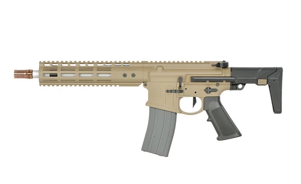EMG Noveske N4 Ghetto Blaster 9 MWS Gen3 Gas Blowback Airsoft Rifle with Retractable PDW Stock in Desert Tan (G102B)