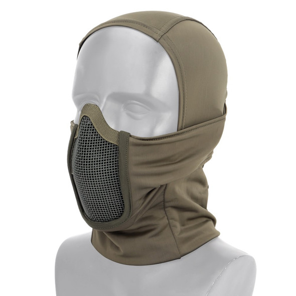 Nuprol - Tactical Balaclava Steel Mesh Lower Face Shield in Olive Green
