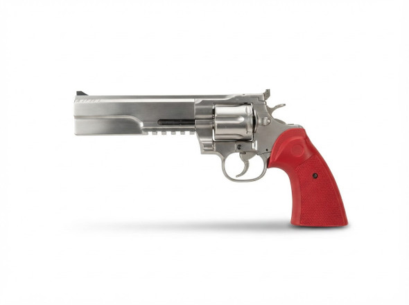 King Arms 357 Evil Gas-Powered Full Metal Airsoft Revolver in Silver/Orange