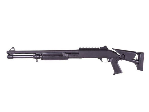 Cyma M1014 Tri-Barrel Spring-Powered Airsoft Shotgun in Black (Tactical Stock - CM370)