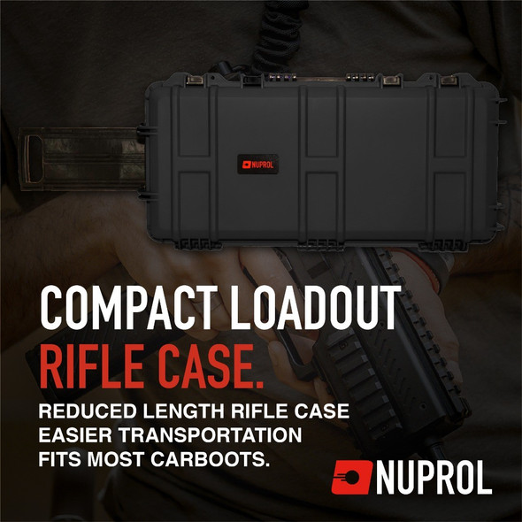 Nuprol Premium Waterproof Rifle Hard Case with Wheels P&P Foam in Black