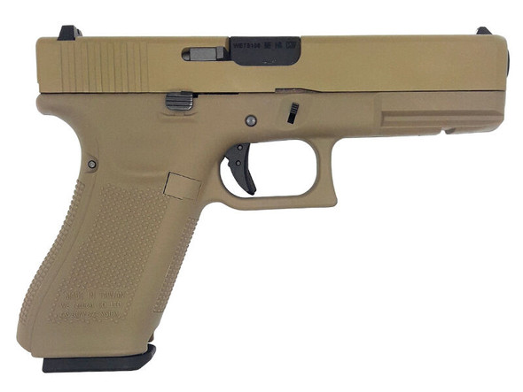 WE Tech EU17 Series Gen 5 Gas Blowback Airsoft Pistol in Desert Tan