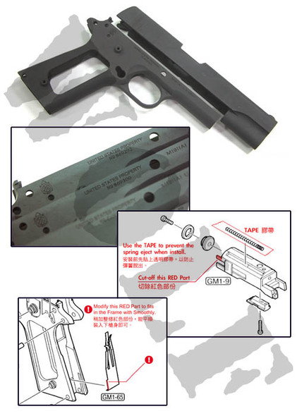 Guarder Aluminium Slide & Frame (TM 1911 Colt Dark Gray)
