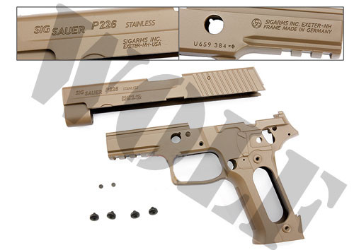 Guarder Aluminum Slide & Frame - TM P226 Rail (Black/Blank)
