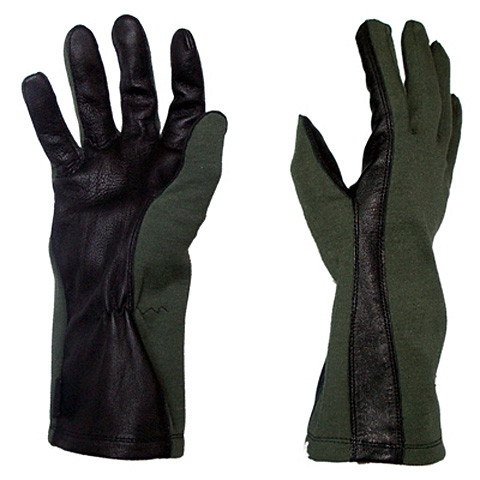 King Arms - Military GI Nomex Gloves in Olive Drab & Black (Large)