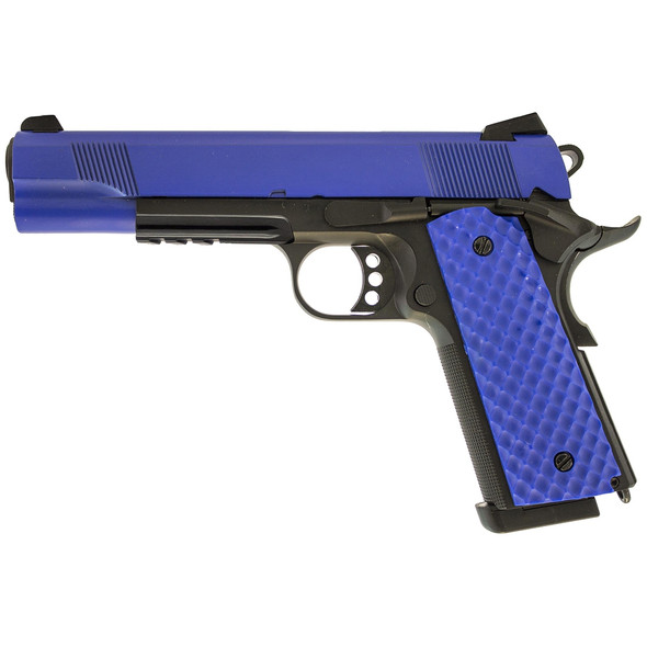 Raven MEU 1911 Railed Dual Tone Airsoft Gas Blowback Pistol (Blue)