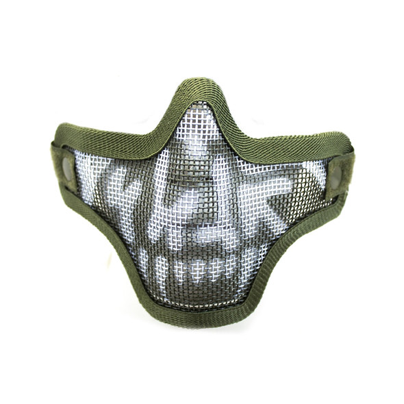Nuprol Airsoft Mesh Lower Face Shield Skull in Army Green
