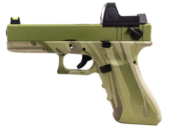 Raven EU18 Hydro Series Gas Blowback Airsoft Pistol in Camo Frame with Red Dot Sight