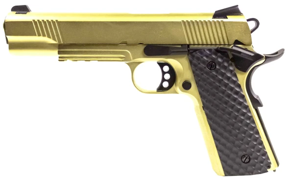 Raven M1911 MEU GBB Railed Airsoft Pistol in Gold