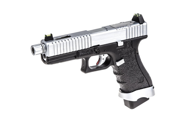 Vorsk EU17 Tactical Gas Blowback Airsoft Pistol in Chrome