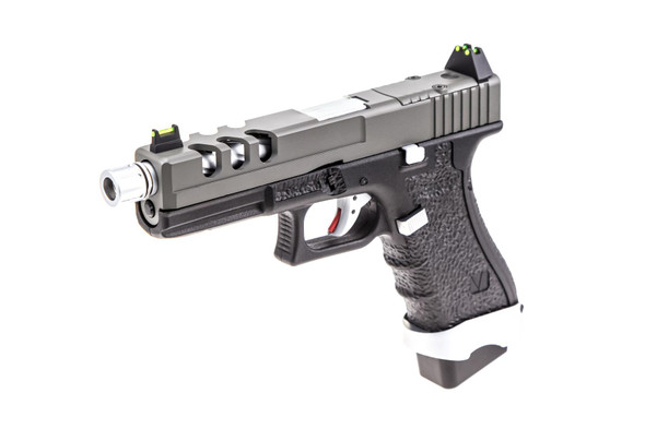 Vorsk EU17 Gas Blowback Airsoft Pistol in Black with Grey Top Slide