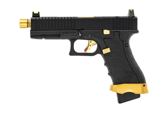 Vorsk EU17 Tactical Gas Blowback Airsoft Pistol in Black & Gold