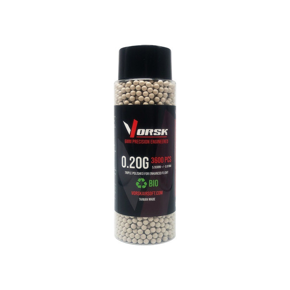 VORSK 3600 x 0.20g BIO Airsoft BB Pellets in White