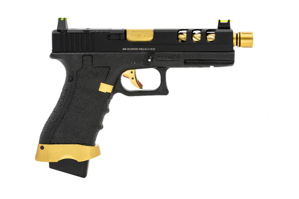 Vorsk EU17 Vented Gas Blowback Airsoft Pistol in Gold & Black
