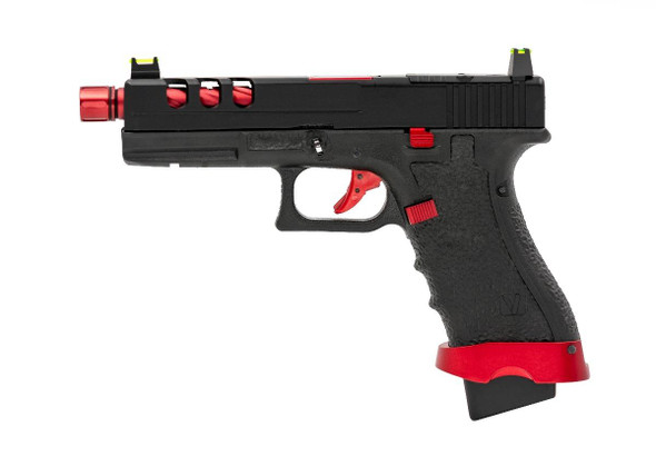 Vorsk EU17 Vented Gas Blowback Airsoft Pistol in Red & Black