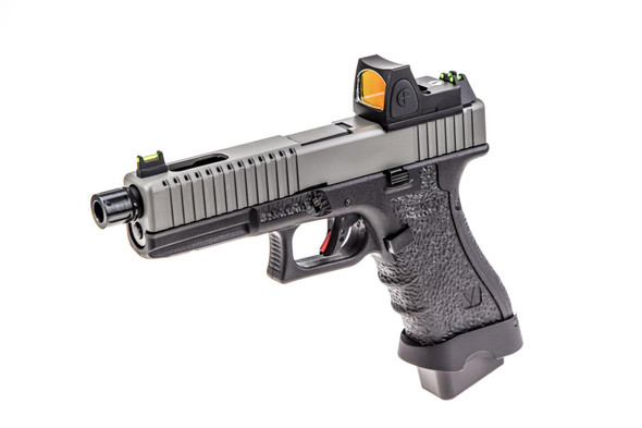 Vorsk EU17 Tactical Gas Blowback Airsoft Pistol in Black/Grey with BDS Sight