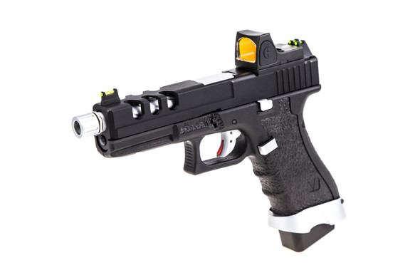 Vorsk EU17 Gas Blowback Pistol with Vented Top Slide in Black with BDS Sight