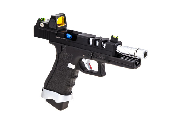 Vorsk EU17 Gas Blowback Pistol with Vented Top Slide in Black with BDS Sight
