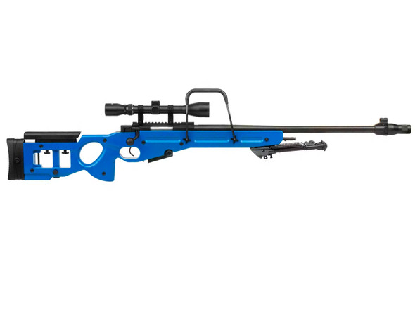 Snow Wolf SW025 Russian SV98+ Airsoft Sniper Rifle with Scope & Bipod in Blue