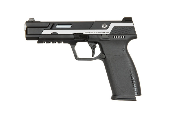 G&G Armament Piranha MK I Gas Blowback Airsoft Pistol in Black & Silver