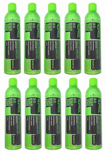 NUPROL 2.0 Airsoft Green Gas (10 Large Cans)