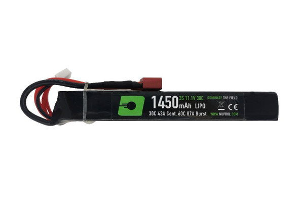 Nuprol 1450mah 11.1V 30C Lipo Stick Airsoft Battery with Deans Connector