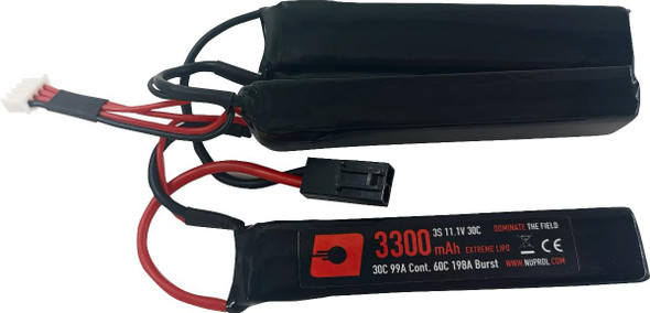 Nuprol 3300mAh 7.4V 30C LiPo Nunchuck Airsoft Battery with Tamiya Connector