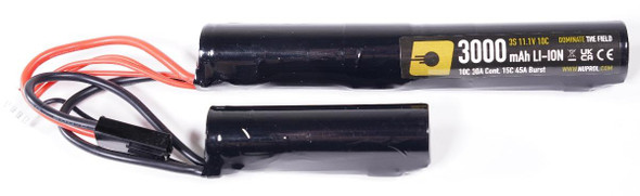 Nuprol 11.1V 3000mAh 10C Lithium-ion Nunchuck Airsoft Battery with Tamiya Connector