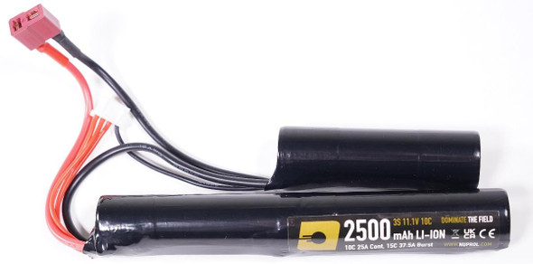 Nuprol 11.1V 2500mAh 10C Lithium-ion Nunchuck Airsoft Battery with Deans Connector