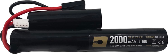 Nuprol 11.1V 1500mAh 20C Li-Ion Nunchuck (Split-Cell) Airsoft Battery with Tamiya Connector