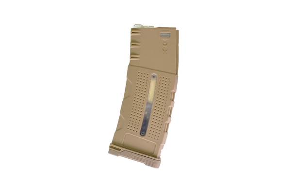 Nuprol Windowed Pmag Style Hi Cap Airsoft Rifle Magazine 370 Rounds in Desert Tan