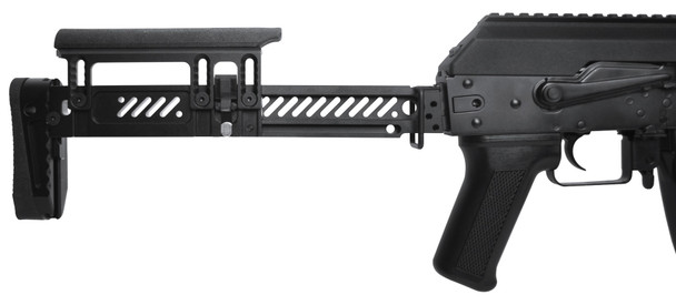 LCT Airsoft ZK 104 Stamped Steel AK AEG Rifle with Adjustable Folding Stock in Black