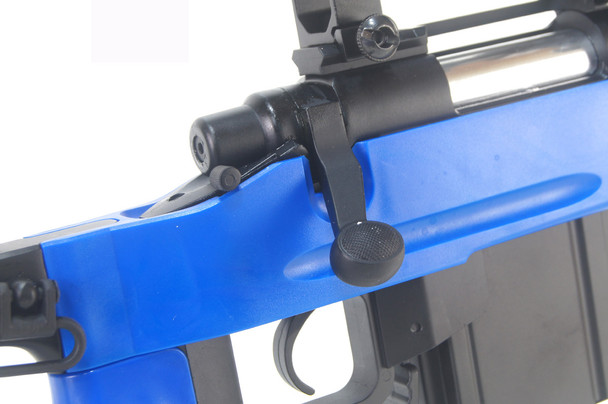 Well MB4413 Elite Airsoft Sniper Rifle with Fully Adjustable stock in Two-Tone Blue