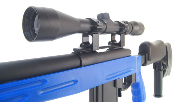 Well MB4413 Elite Airsoft Sniper Rifle with Fully Adjustable stock in Two-Tone Blue