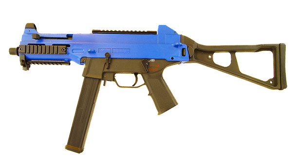 Double Eagle M89 UMP 45 Electric Airsoft Submachine Gun in Blue/Black