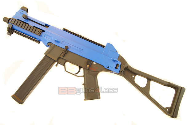 Double Eagle M89 UMP 45 Electric Airsoft Submachine Gun in Blue/Black