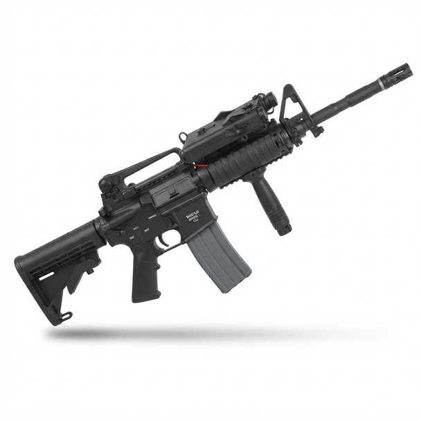 Angled side profile of the Classic Army Armalite M15A4 R.I.S Airsoft Rifle against a plain white background.