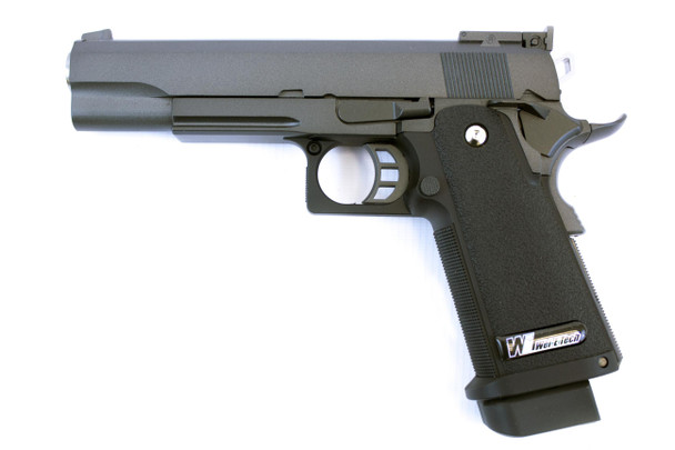 WE Tech Hi-Capa 5.1 R Version Gas Blowback Airsoft Pistol in Black