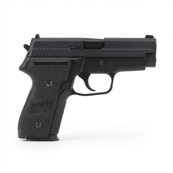 Opposite side view of the WE Tech F229 Tactical F Series GBB Pistol in Black featuring SEAL TEAM SIX grip detailing.