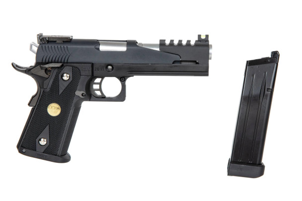 WE Tech Hi-Capa Dragon 5.1 B Series Gas Blowback Airsoft Pistol in Black