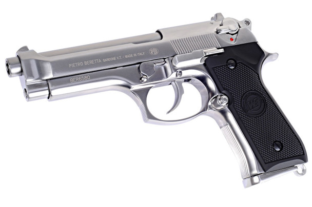 WE Tech M92 GEN 2 Gas Blowback Airsoft Pistol in Chrome/Silver
